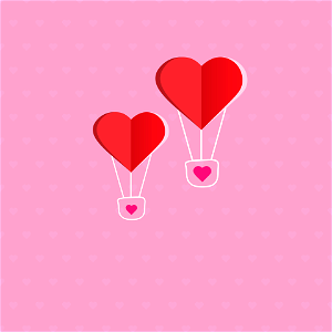 Heart hot air balloon. Free illustration for personal and commercial use.