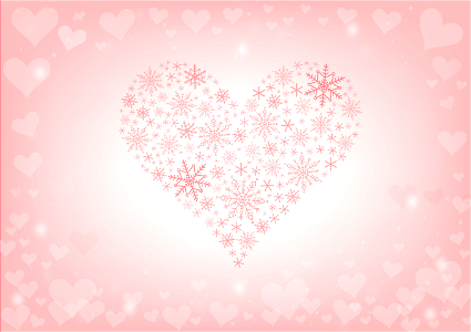 Heart snow. Free illustration for personal and commercial use.