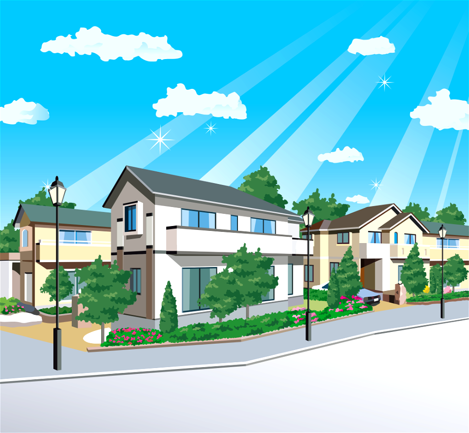 House residential area. Free illustration for personal and commercial use.