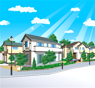 House residential area. Free illustration for personal and commercial use.