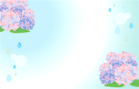 Hydrangea rain frame. Free illustration for personal and commercial use.