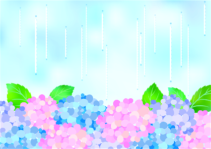Hydrangea rain. Free illustration for personal and commercial use.