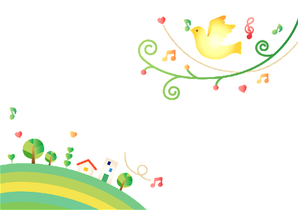 Music bird town. Free illustration for personal and commercial use.