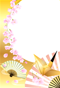 Origami cherry blossoms. Free illustration for personal and commercial use.