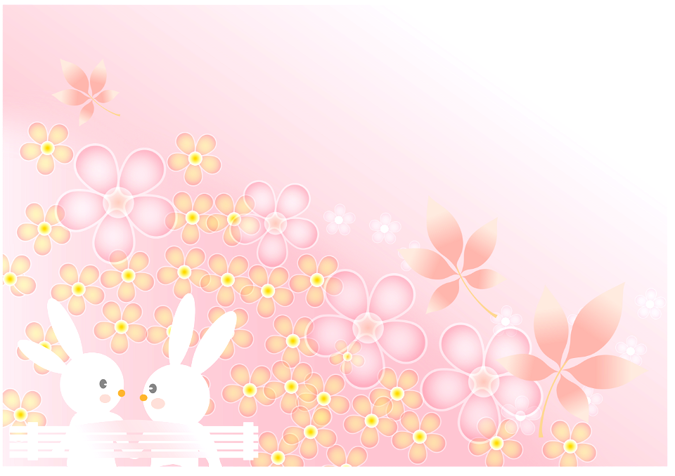 Rabbit floral background. Free illustration for personal and commercial use.