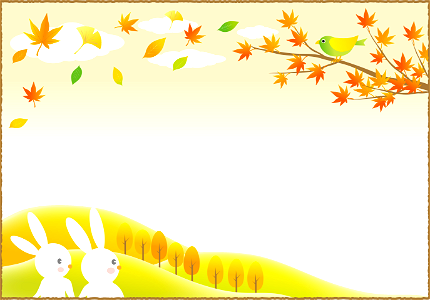 Rabbits maple autumn. Free illustration for personal and commercial use.