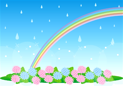 Rainbow flowers. Free illustration for personal and commercial use.