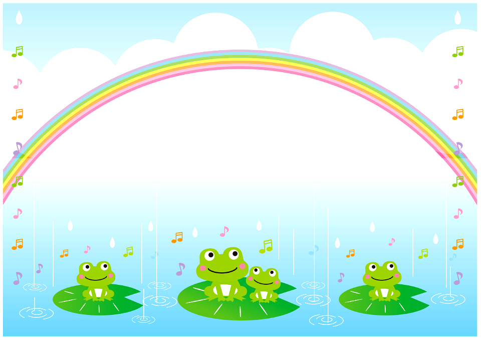 Rainbow frogs. Free illustration for personal and commercial use.