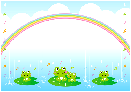 Rainbow frogs. Free illustration for personal and commercial use.