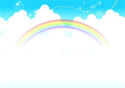 Rainbow sky background. Free illustration for personal and commercial use.