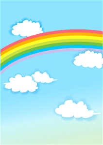 Rainbow sky. Free illustration for personal and commercial use.