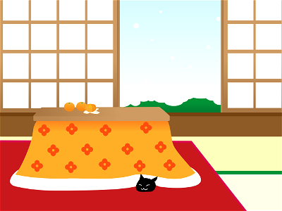 Room kotatsu. Free illustration for personal and commercial use.