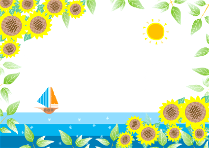 Sea sunflower frame. Free illustration for personal and commercial use.