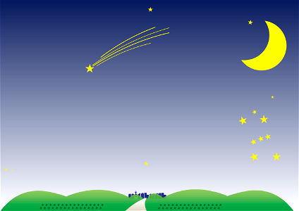 Shooting star moon. Free illustration for personal and commercial use.
