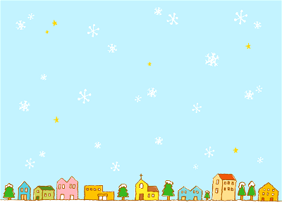 Snow town. Free illustration for personal and commercial use.