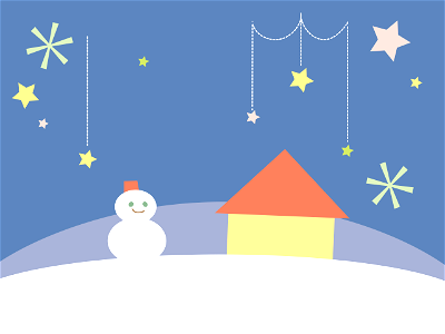 Snowman house. Free illustration for personal and commercial use.