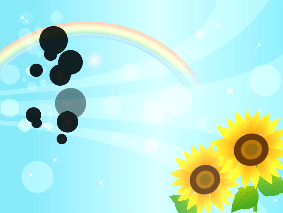 Sunflower rainbow. Free illustration for personal and commercial use.