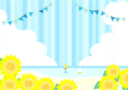 Sunflower sea summer. Free illustration for personal and commercial use.