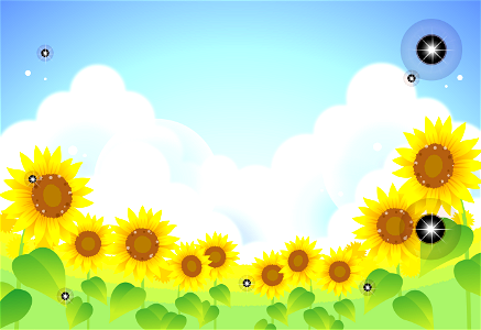 Sunflower summer. Free illustration for personal and commercial use.