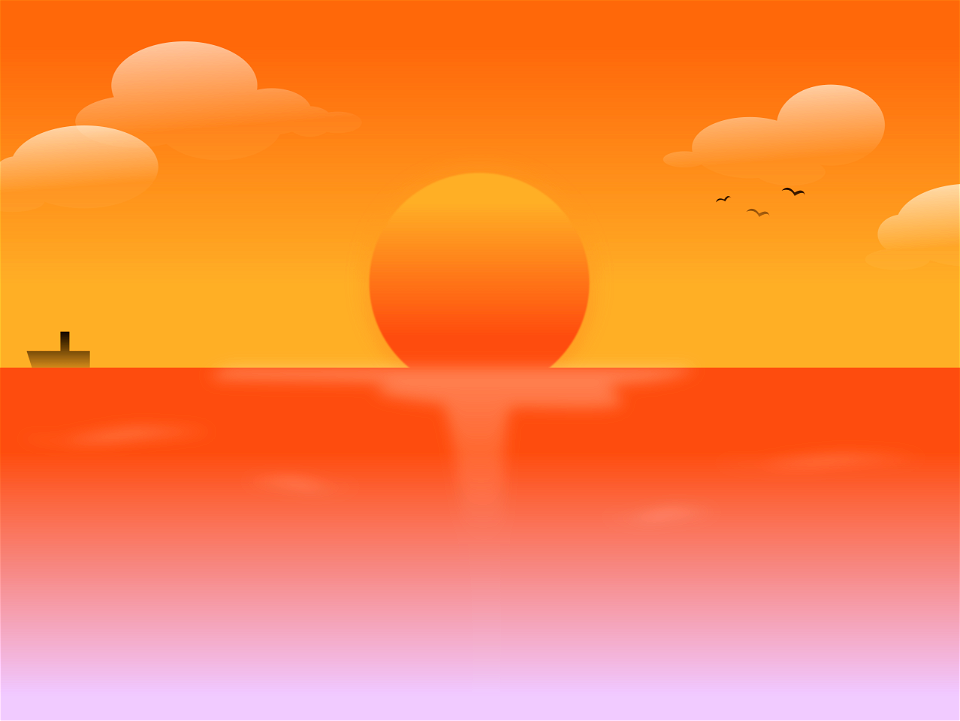 Sunset sea. Free illustration for personal and commercial use.