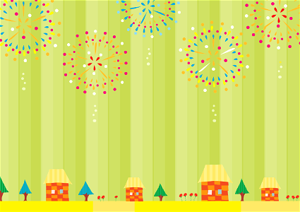 Town fireworks. Free illustration for personal and commercial use.