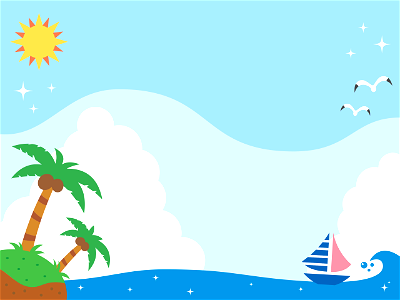 Tropical island sea. Free illustration for personal and commercial use.