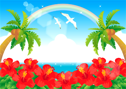 Tropical island. Free illustration for personal and commercial use.