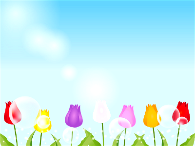 Tulip garden. Free illustration for personal and commercial use.