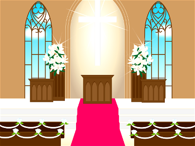 Wedding church. Free illustration for personal and commercial use.