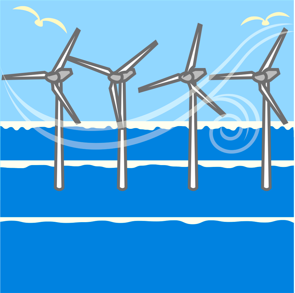Wind turbines. Free illustration for personal and commercial use.