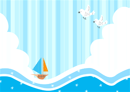 Yacht sea birds. Free illustration for personal and commercial use.