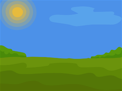 Sun and valley background. Free illustration for personal and commercial use.
