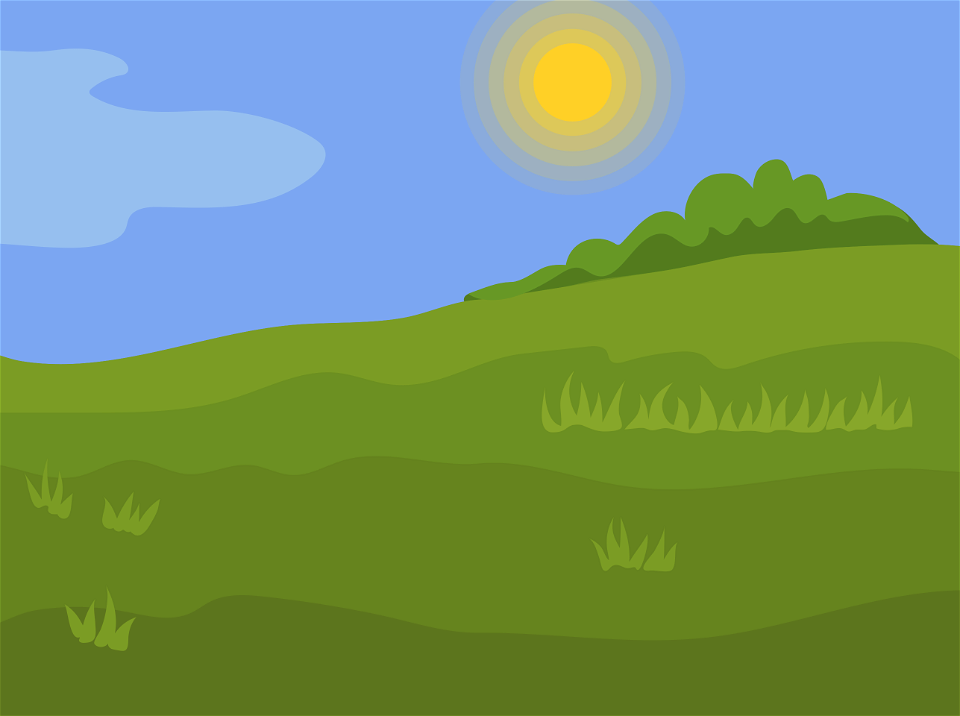 Sun and grass background. Free illustration for personal and commercial use.