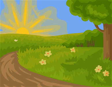 Sun forest background. Free illustration for personal and commercial use.