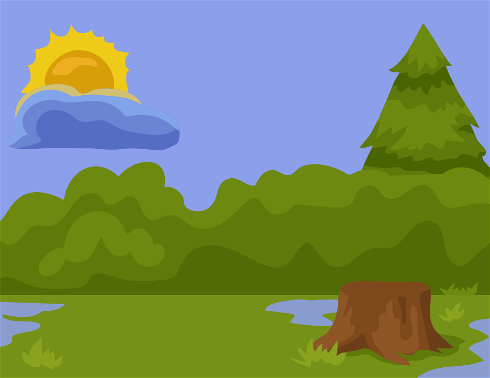 Woodland edge forest background. Free illustration for personal and commercial use.