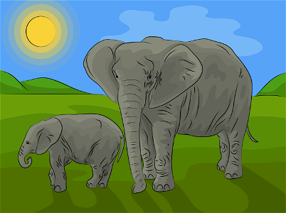 African elephant. Free illustration for personal and commercial use.