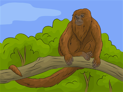 Howler monkey. Free illustration for personal and commercial use.