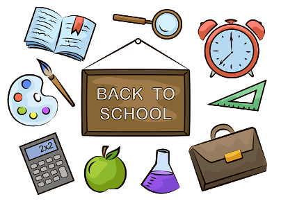 Back to school september. Free illustration for personal and commercial use.