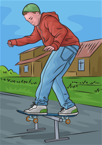 Boy skateboarding. Free illustration for personal and commercial use.