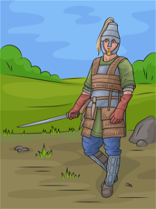 Celtic armored warrior. Free illustration for personal and commercial use.