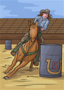 Cowgirl rodeo. Free illustration for personal and commercial use.
