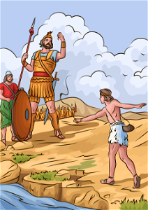 David and goliath. Free illustration for personal and commercial use.