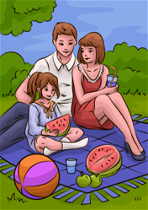 Family picnic. Free illustration for personal and commercial use.