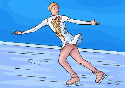Ice skating girl. Free illustration for personal and commercial use.