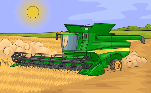 John deere combine. Free illustration for personal and commercial use.