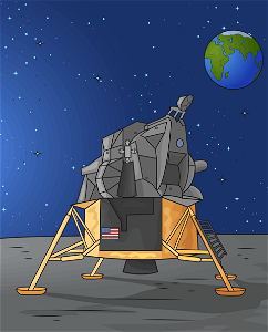Lunar lander. Free illustration for personal and commercial use.