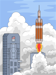 Orion launch. Free illustration for personal and commercial use.