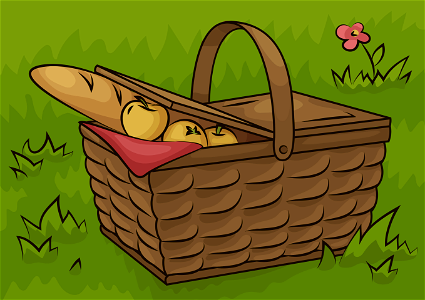 Picnic basket. Free illustration for personal and commercial use.