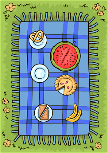 Picnic blanket. Free illustration for personal and commercial use.