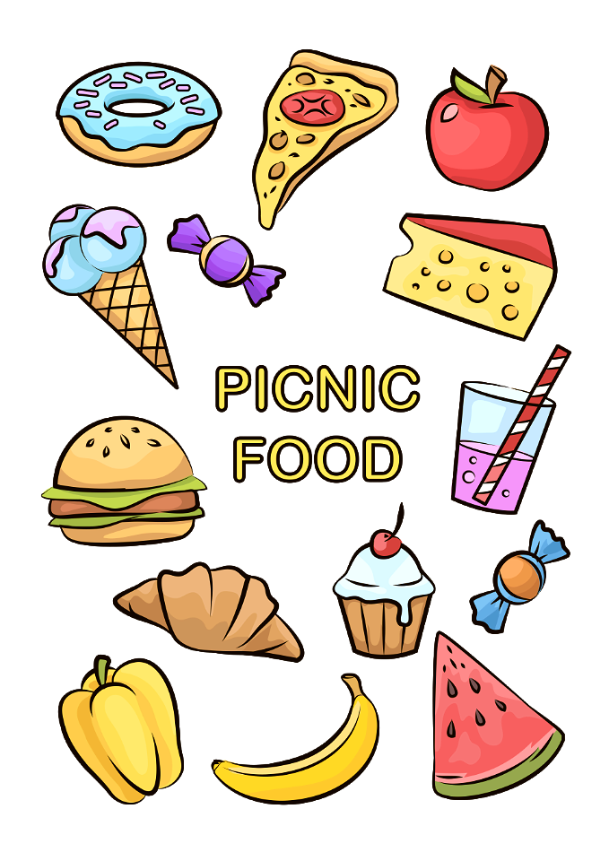 Picnic food - Free Stock Illustrations | Creazilla